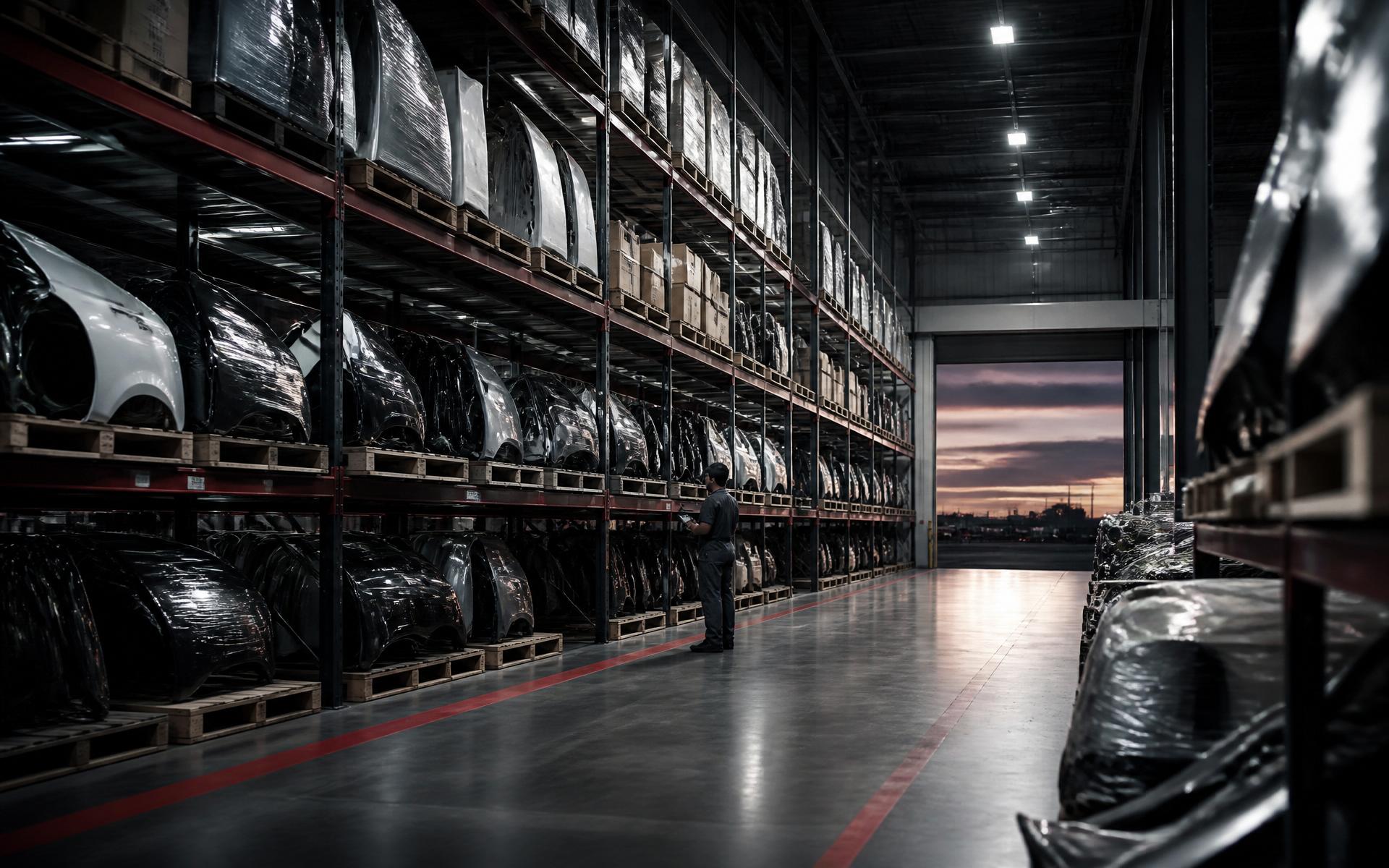 Interior of the Power Auto Parts distribution warehouse in Warren, Michigan